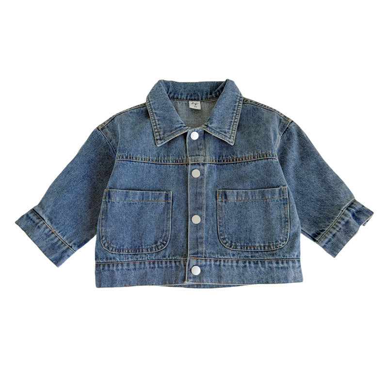 Veste en jean imprimé panda pour bébé et garçon