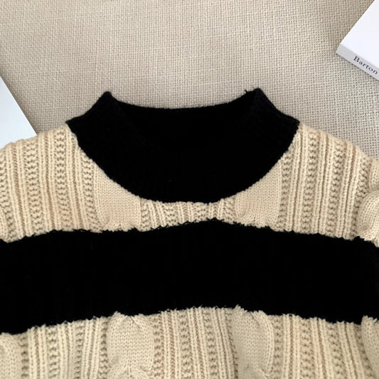 Pull en maille rayé