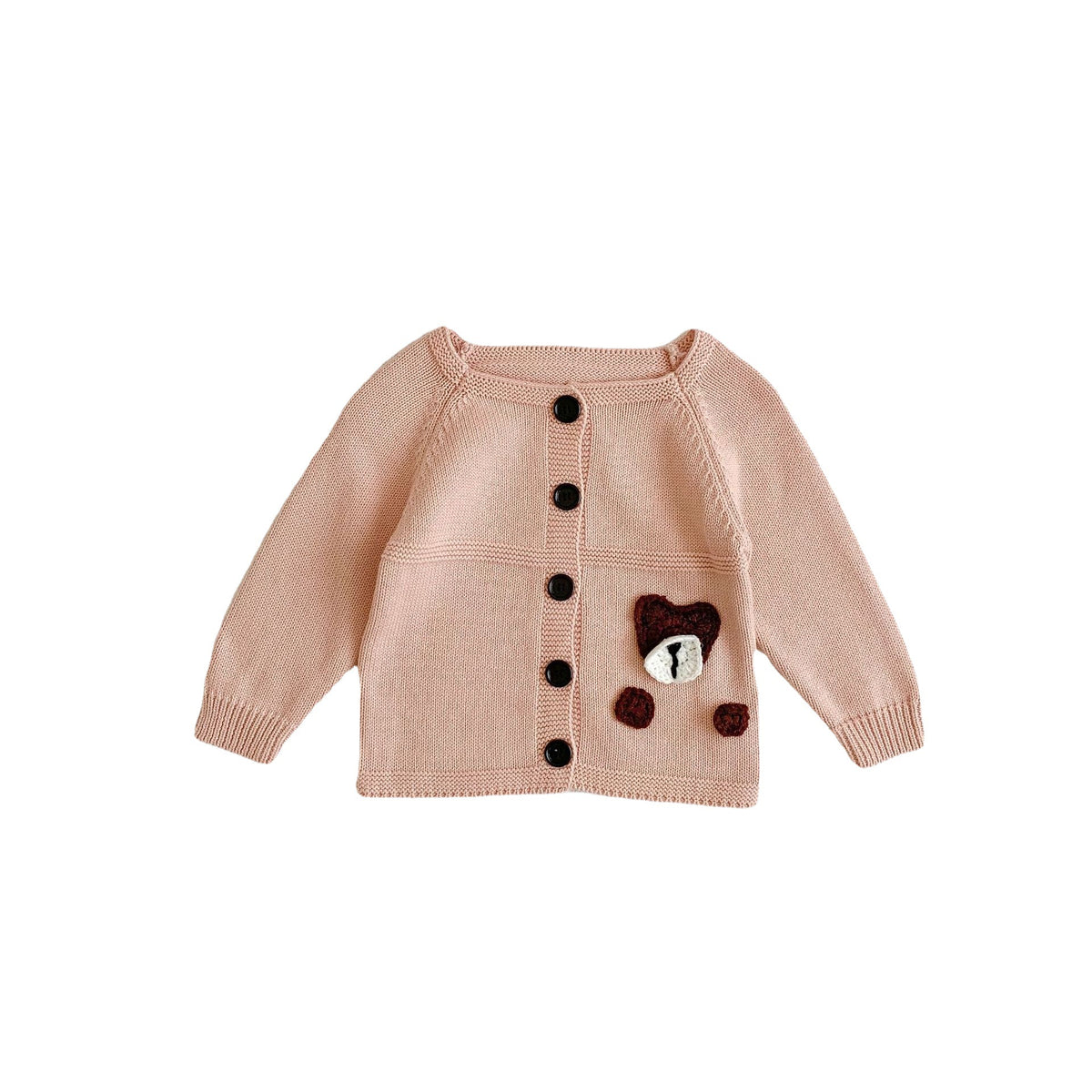 Gilet en maille de coton motif ours pour bébé
