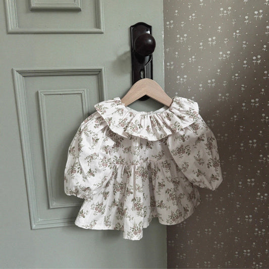 Blouse fleurie en coton pour bébé fille