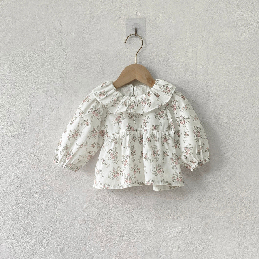 Blouse fleurie en coton pour bébé fille