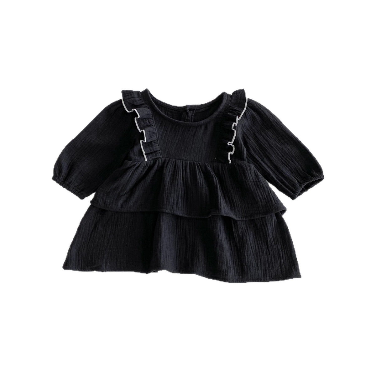 Robe à volants et nœud en coton pour petite fille
