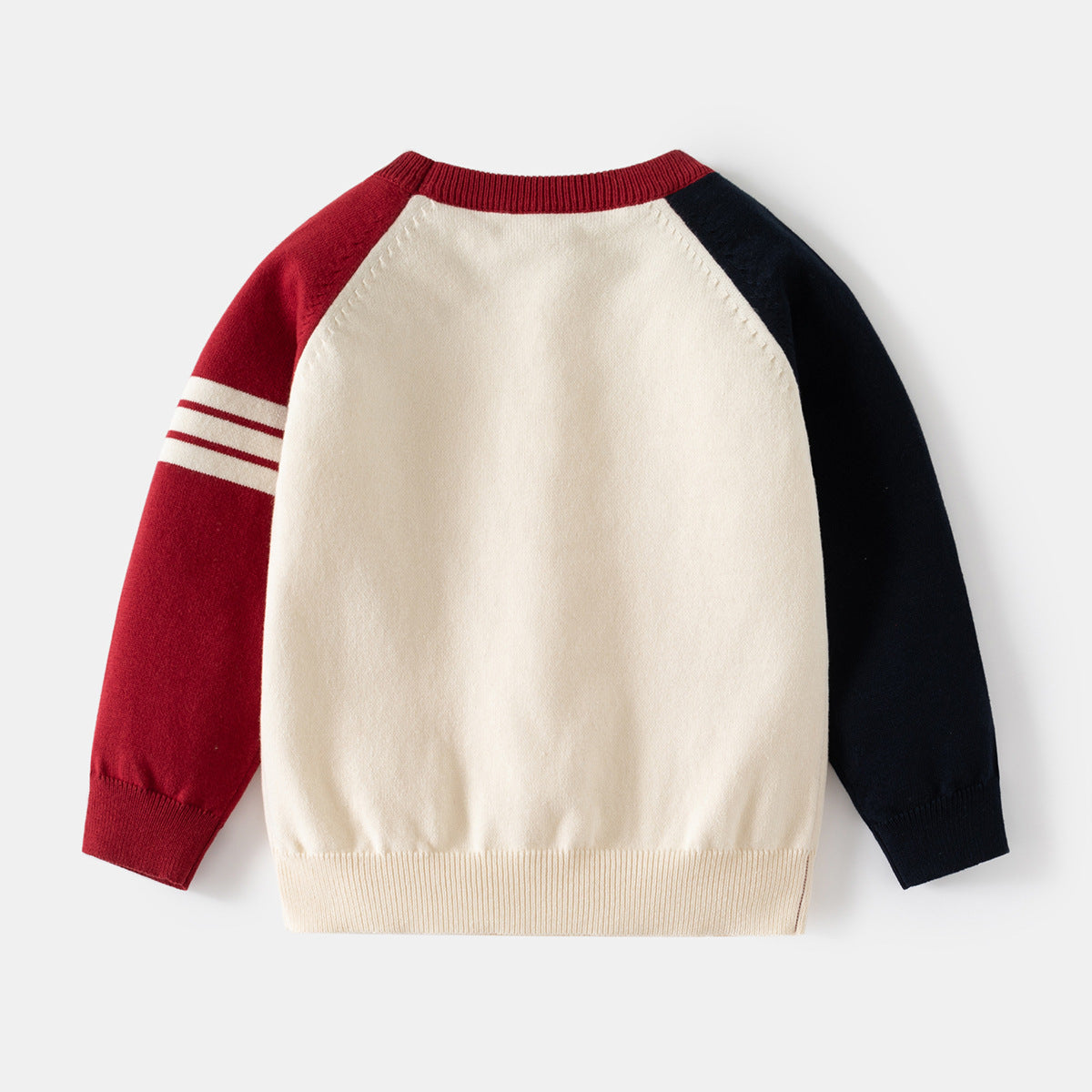 Pull en maille de coton à manches contrastées pour garçon