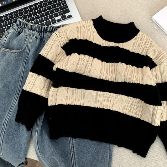 Pull en maille rayé