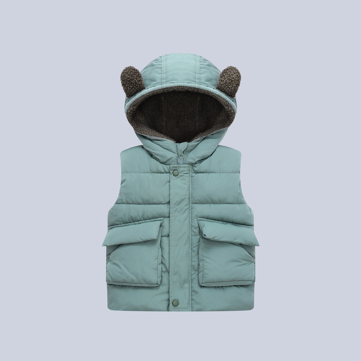 Doudoune épaisse sans manches à capuche pour enfant