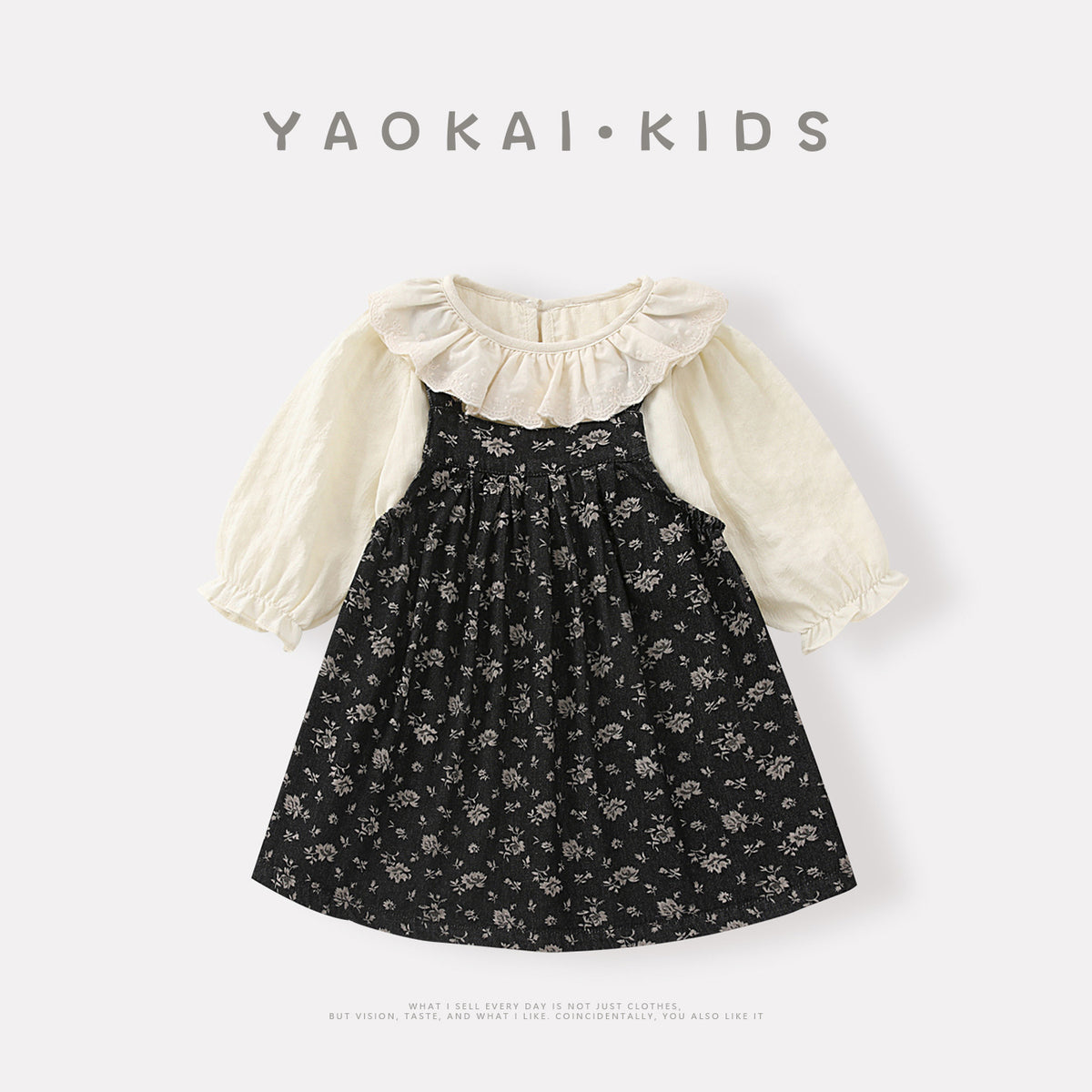 Ensemble robe fleurie et blouse pour bébé fille