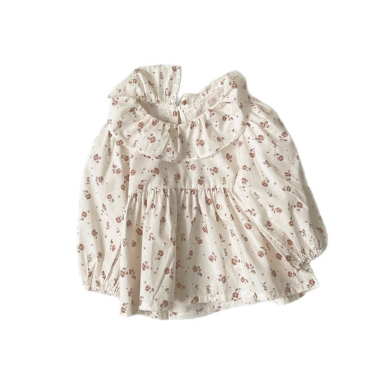 Blouse fleurie en coton pour bébé fille
