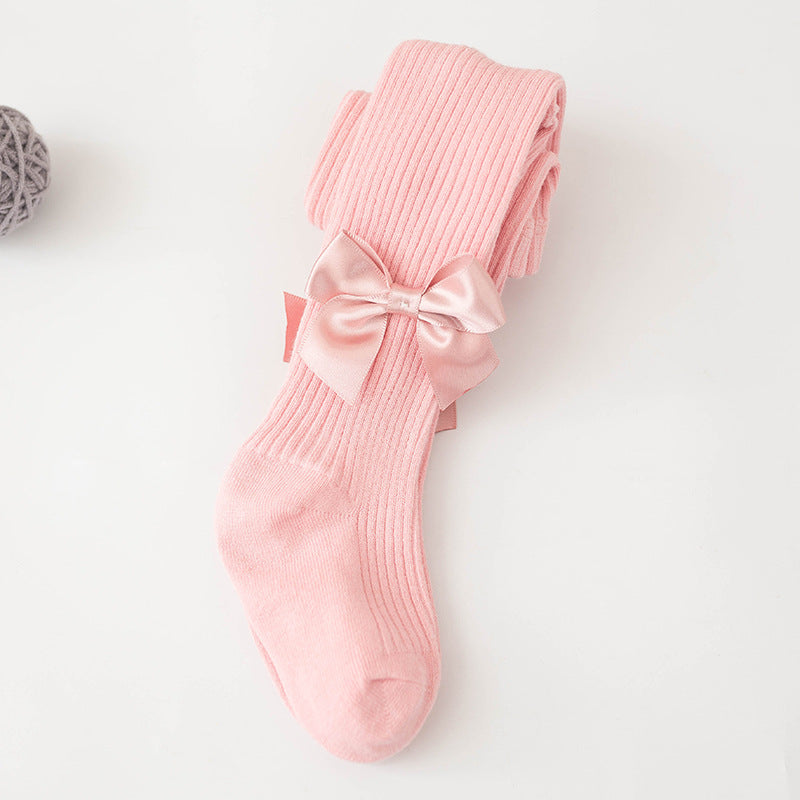 Collants en coton avec nœuds pour bébé et petite fille