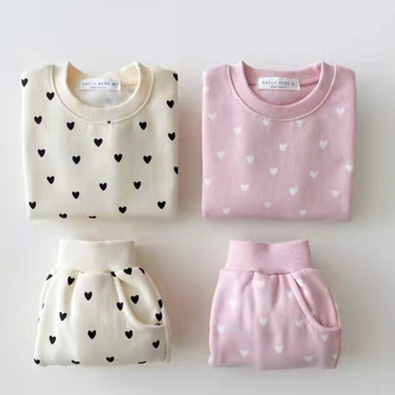 Ensemble sweat à capuche et pantalon pour bébé et petite fille