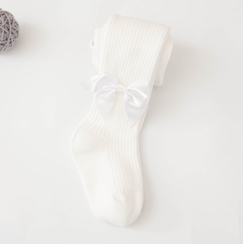 Collants en coton avec nœuds pour bébé et petite fille