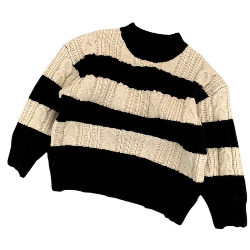 Pull en maille rayé