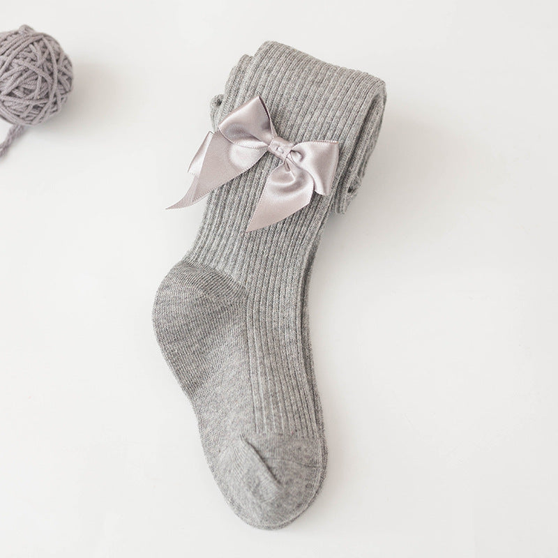 Collants en coton avec nœuds pour bébé et petite fille