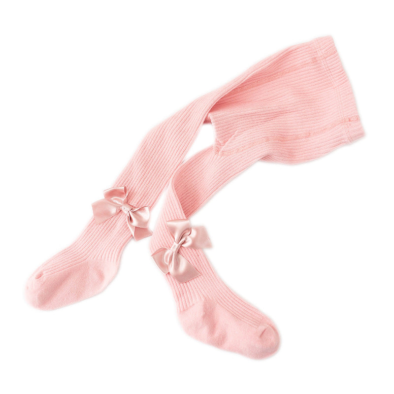 Collants en coton avec nœuds pour bébé et petite fille