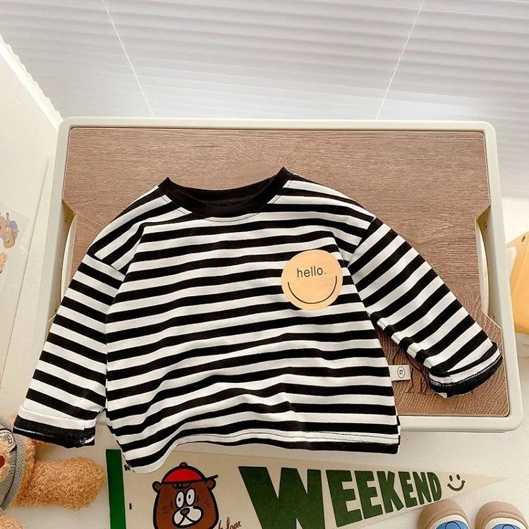 T-shirt manches longues en polaire à imprimé lettres pour enfant