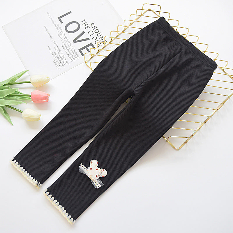 Legging fille épais et doublé en coton