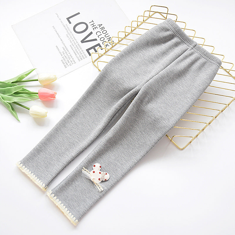 Legging fille épais et doublé en coton