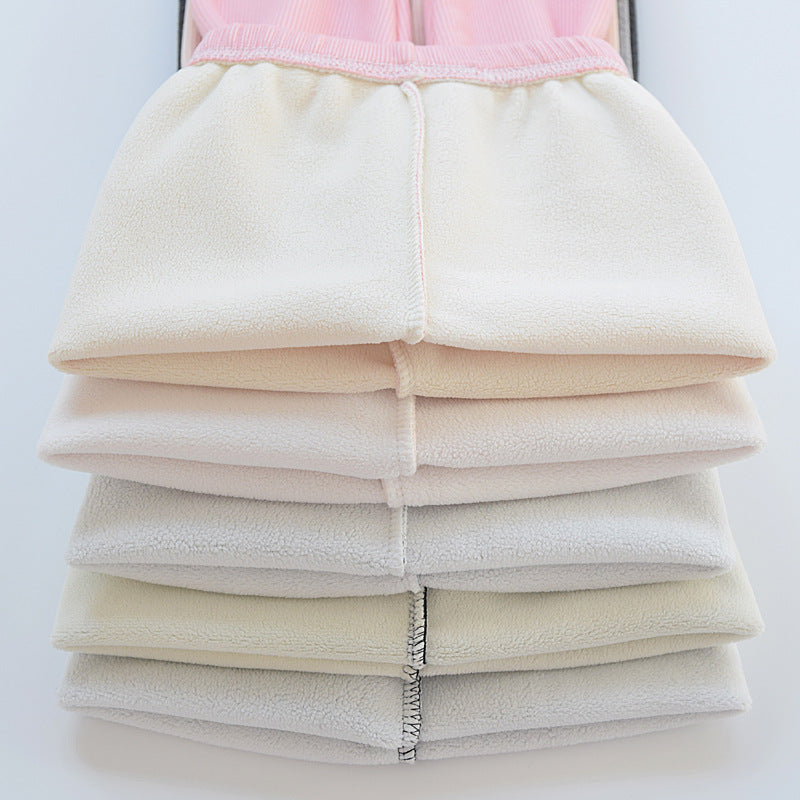 Legging fille épais et doublé en coton