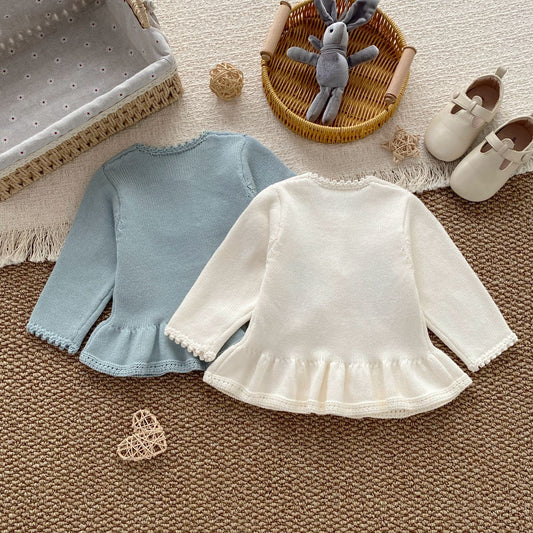 Pull en coton à col en dentelle