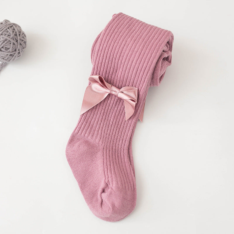 Collants en coton avec nœuds pour bébé et petite fille