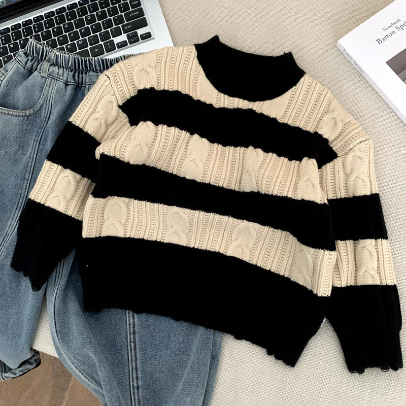 Pull en maille rayé