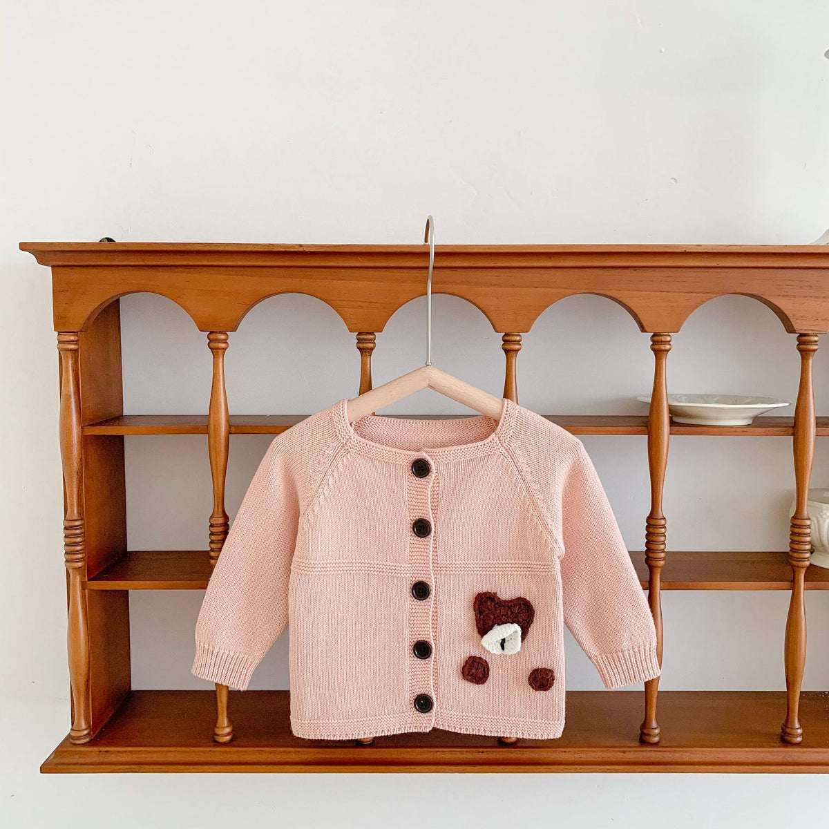 Gilet en maille de coton motif ours pour bébé