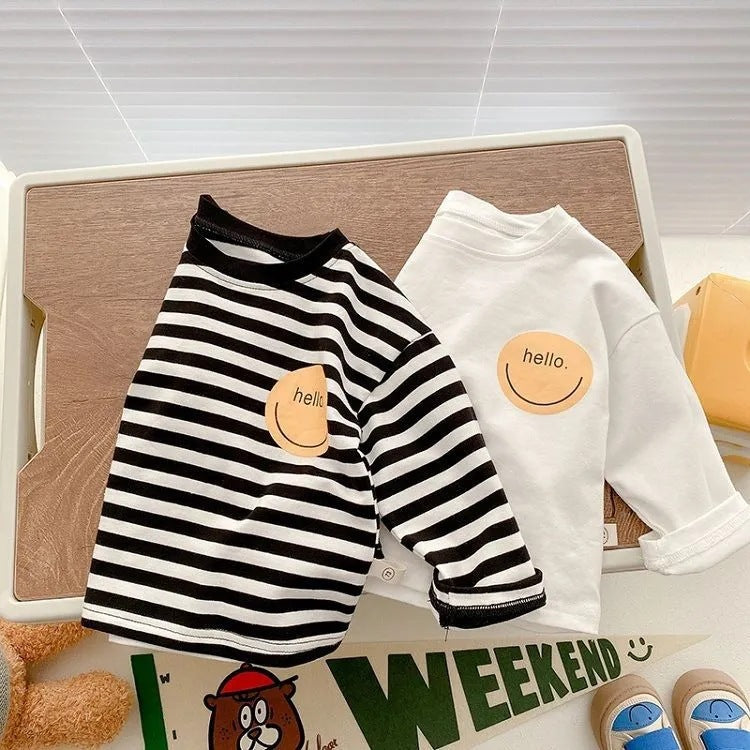 T-shirt manches longues en polaire à imprimé lettres pour enfant