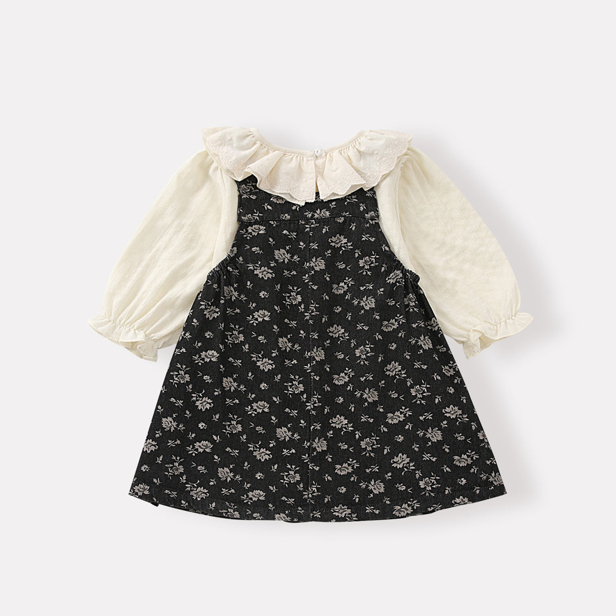 Ensemble robe fleurie et blouse pour bébé fille