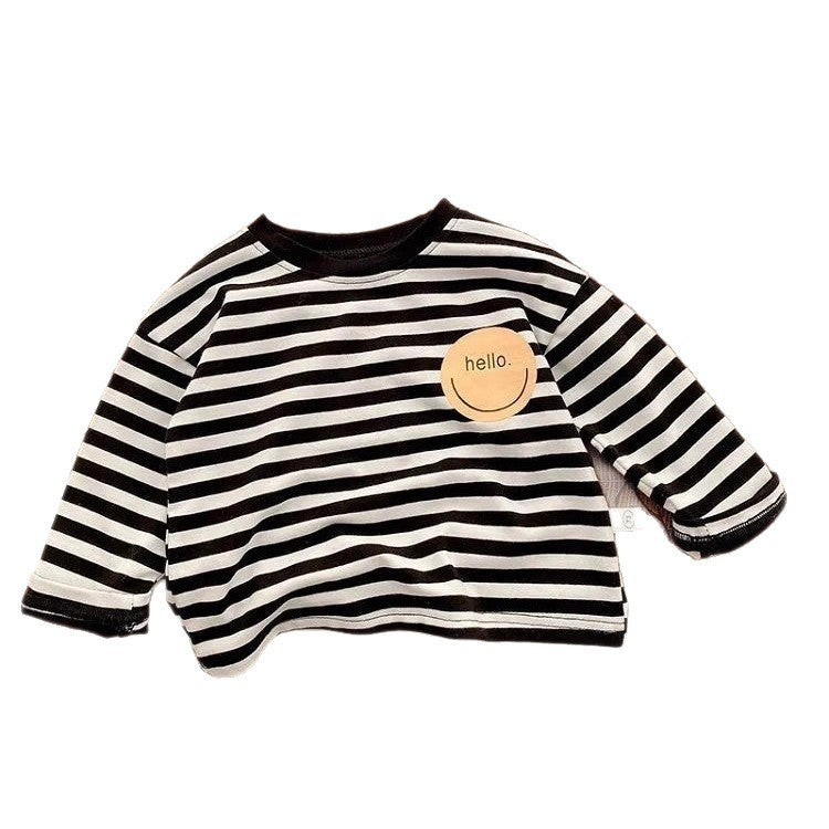T-shirt manches longues en polaire à imprimé lettres pour enfant