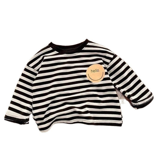 T-shirt manches longues en polaire à imprimé lettres pour enfant