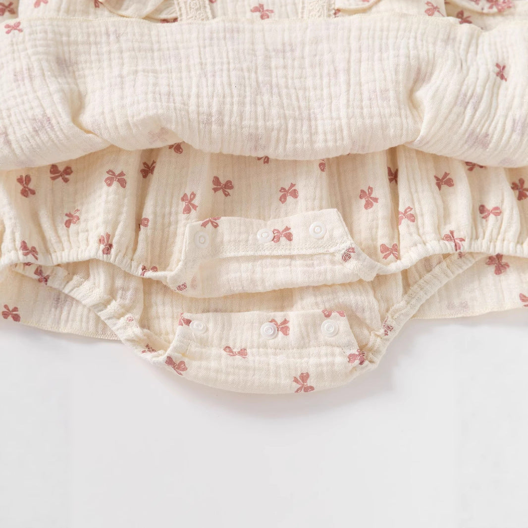 Robe-body rose à manches longues pour bébé fille