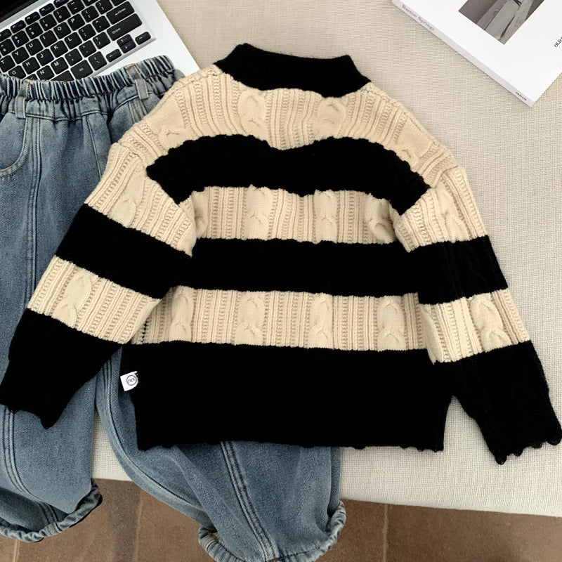 Pull en maille rayé