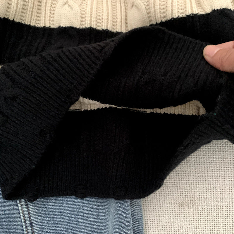 Pull en maille rayé