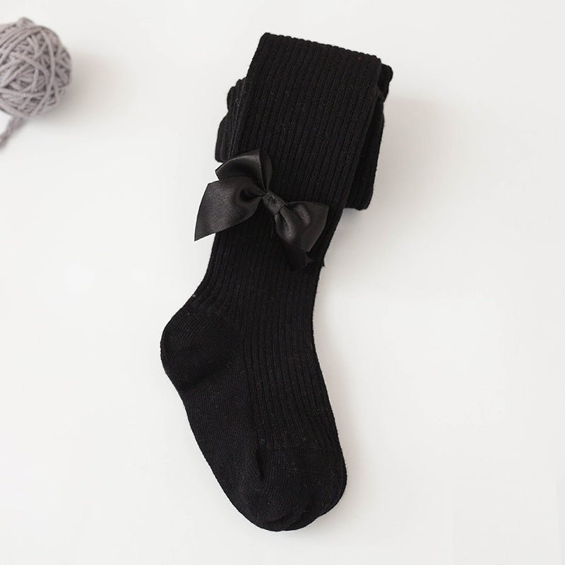 Collants en coton avec nœuds pour bébé et petite fille